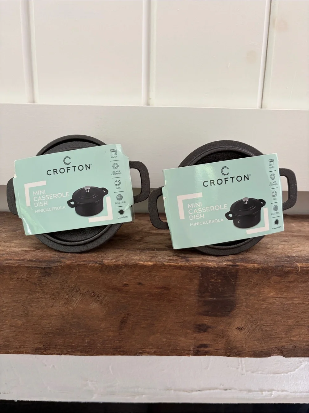 Crofton Mini Casserole Dish - Black-Set of 2-Cast Iron